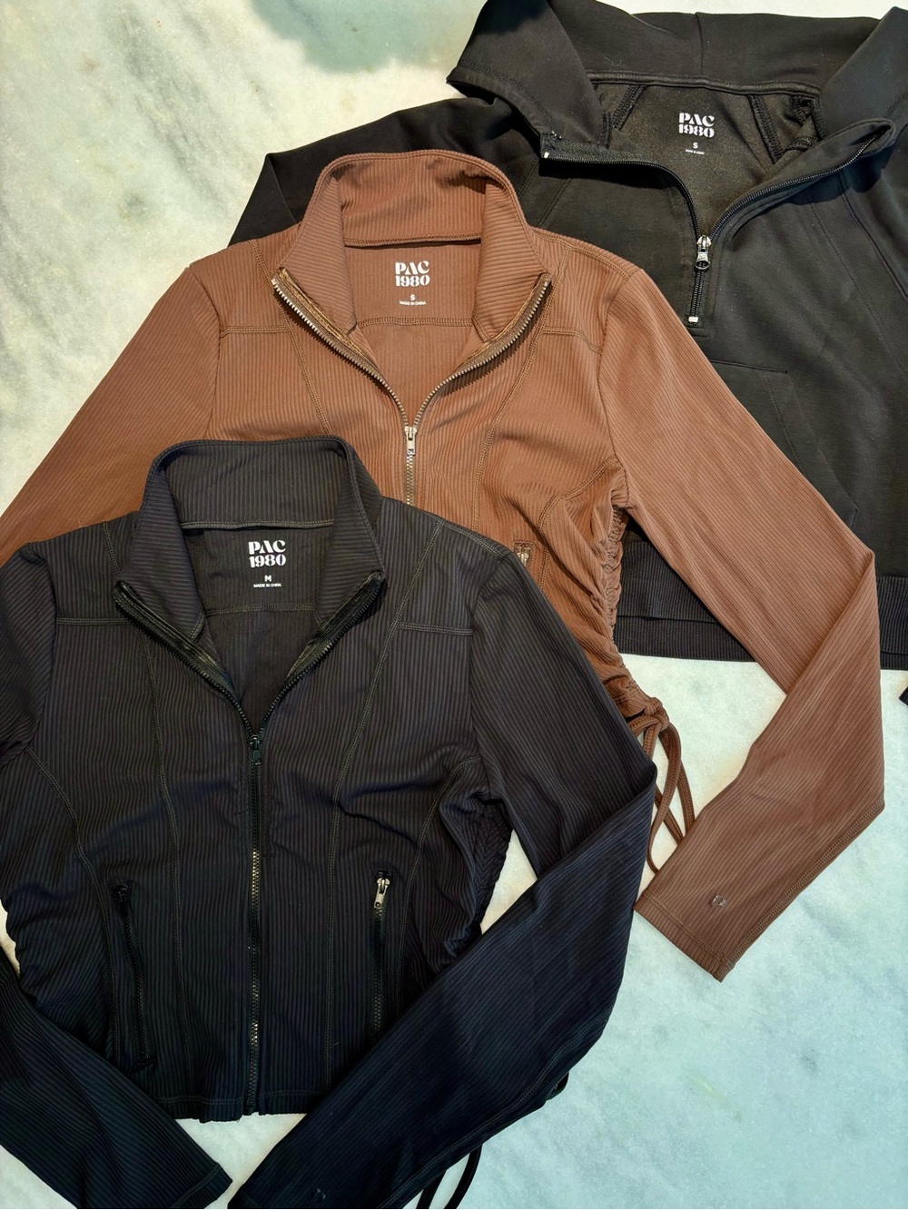PAC1980 by PACSUN BUNDLE ! Athletic Ribbed Zip-Up Jackets! 3 Pc Set!